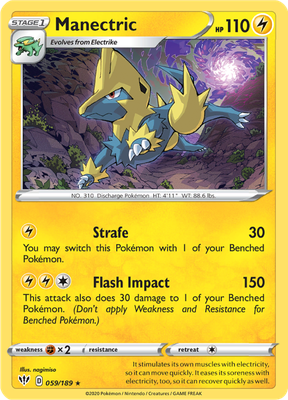 SWSH Darkness Ablaze 059/189 Manectric Reverse Holo