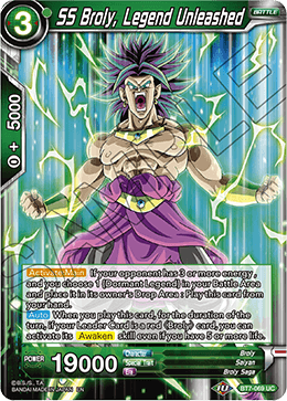 DBS Assault of the Saiyans BT7-069 SS Broly, Legend Unleashed Foil