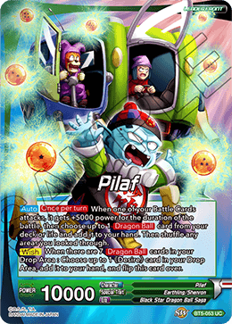 DBS Miraculous Revival BT5-053 Pilaf / Tiny Warrior Son Goku (Leader) Foil (Happy Holiday Alternate Art)
