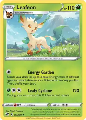 SWSH Astral Radiance 013/189 Leafeon Reverse Holo