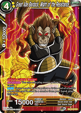 DBS Expansion Set 13: Special Anniversary Box 2020 EX13-23 Great Ape Bardock, Might of the Resistance Foil