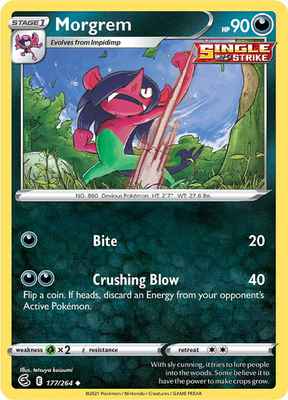 SWSH Fusion Strike 177/264 Morgrem Reverse Holo
