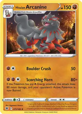 SWSH Astral Radiance 071/189 Hisuian Arcanine
