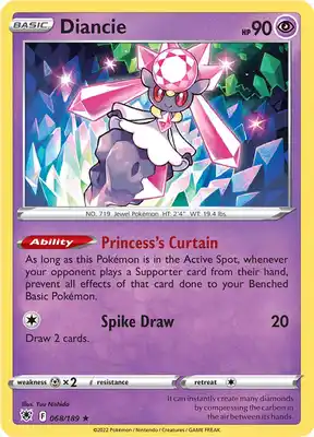 SWSH Astral Radiance 068/189 Diancie Reverse Holo