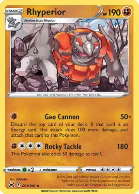 SWSH Lost Origin 091/196 Rhyperior