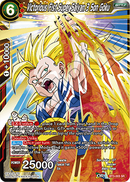 DBS Cross Worlds BT3-003 Victorious Fist Super Saiyan 3 Son Goku (SR)