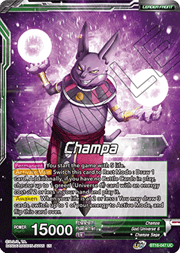 DBS Realm of the Gods BT16-047 Champa / Champa, Victory at All Costs (Leader) Foil