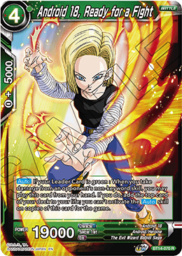 DBS Cross Spirits BT14-070 Android 18, Ready for a Fight