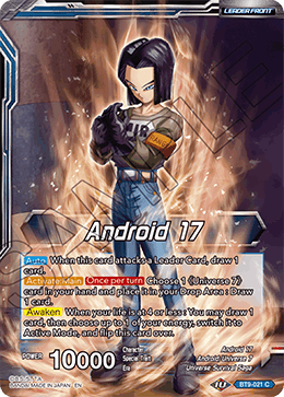 DBS Universal Onslaught BT9-021 Android 17 / Android 17, Universal Guardian (Leader) Foil