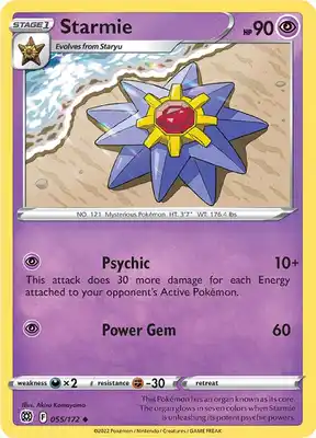 SWSH Brilliant Stars 055/172 Starmie Reverse Holo