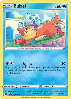 SWSH Brilliant Stars 038/172 Buizel Reverse Holo
