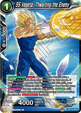 DBS Cross Spirits BT14-043 SS Vegeta, Thwarting the Enemy Foil