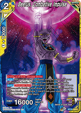 DBS Realm of the Gods BT16-128 Beerus, Combative Impulse Foil