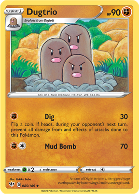 SWSH Darkness Ablaze 085/189 Dugtrio Reverse Holo