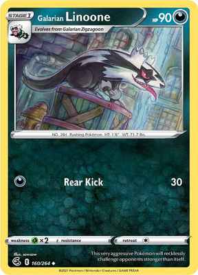 SWSH Fusion Strike 160/264 Galarian Linoone