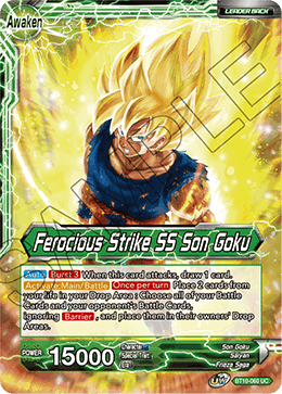 DBS Rise of the Unison Warrior BT10-060 Son Goku / Ferocious Strike SS Son Goku (Leader)