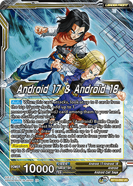 DBS Supreme Rivalry BT13-092 Android 17 & Android 18 (Leader) Foil