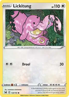 SWSH Lost Origin 138/196 Lickitung