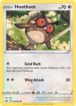 SWSH Sword and Shield 143/202 Hoothoot Reverse Holo