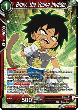 DBS Supreme Rivalry BT13-026 Broly, the Young Invader