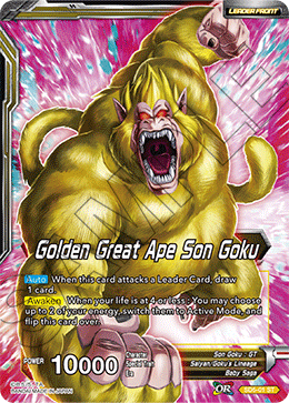 DBS Series 4 Starter The Crimson Saiyan SD5-001 Golden Great Ape Son Goku (Leader) Foil