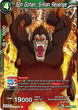 DBS Saiyan Showdown BT15-070 Son Gohan, Simian Revenge Foil