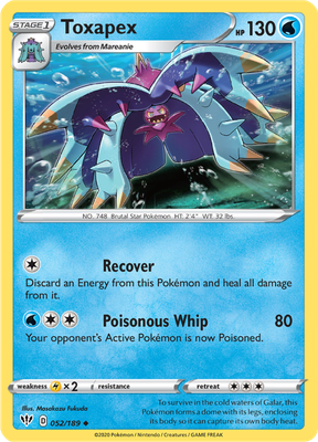 SWSH Darkness Ablaze 052/189 Toxapex Reverse Holo