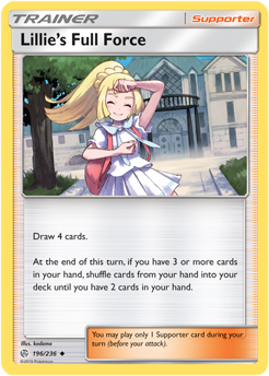 SM Cosmic Eclipse 196/236 Lillie's Full Force Reverse Holo