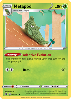 SWSH Rebel Clash 002/192 Metapod Reverse Holo