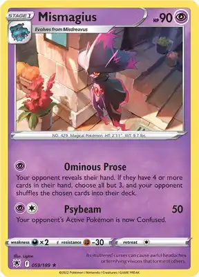 SWSH Astral Radiance 059/189 Mismagius Reverse Holo