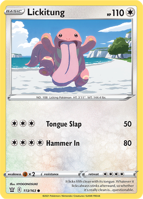 SWSH Battle Styles 113/163 Lickitung Reverse Holo