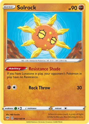 SWSH Darkness Ablaze 092/189 Solrock