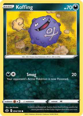 SWSH Chilling Reign 094/198 Koffing Reverse Holo