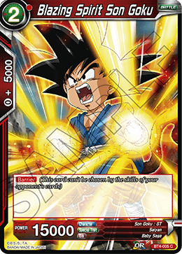 DBS Colossal Warfare BT4-005 Blazing Spirit Son Goku Foil