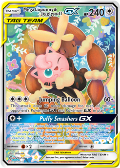 SM Cosmic Eclipse 226/236 Mega Loppuny & Jigglypuff GX (Tag Team) Alternate Art