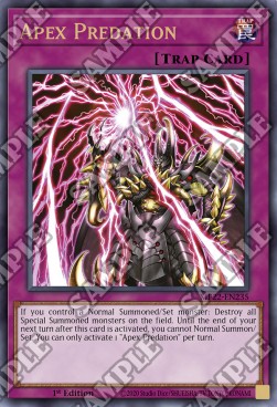 Yu-Gi-Oh! 2022 Tin of the Pharaoh's Gods Mega Pack MP22-EN235 Apex Predation Ultra Rare