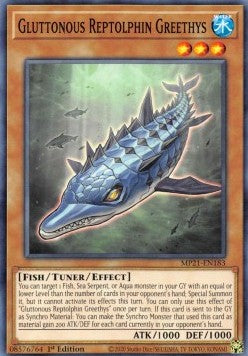 Yu-Gi-Oh! 2021 Tin of Ancient Battles Mega Pack MP21-EN183 Gluttonous Reptolphin Greethys