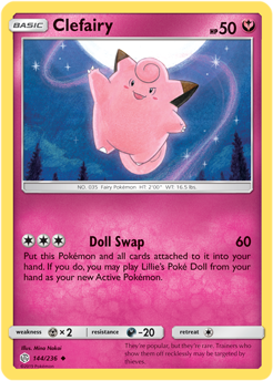 SM Cosmic Eclipse 144/236 Clefairy Reverse Holo