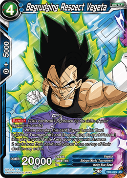 DBS World Martial Arts Tournament TB2-025 Begrudging Respect Vegeta Foil