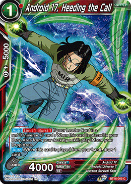 DBS Realm of the Gods BT16-009 Android 17, Heeding the Call Foil