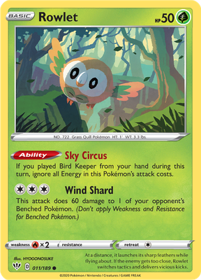 SWSH Darkness Ablaze 011/189 Rowlet
