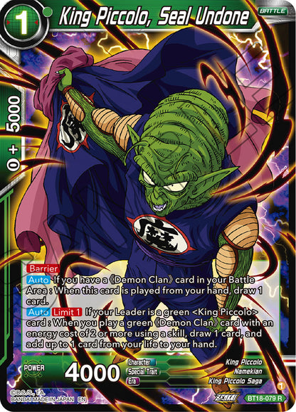 DBS Dawn of the Z-Legends BT18-078 King Piccolo, Newly Youthful Conqueror