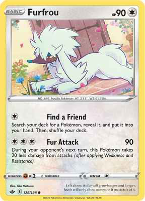 SWSH Chilling Reign 126/198 Furfrou Reverse Holo