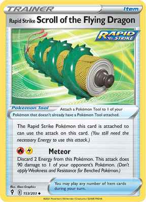 SWSH Evolving Skies 153/203 Rapid Strike Scroll of the Flying Dragon