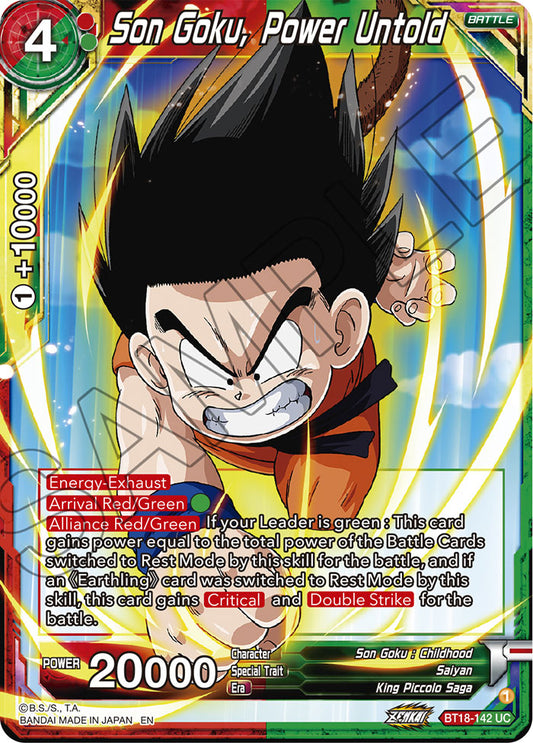 DBS Dawn of the Z-Legends BT18-142 Son Goku, Power Untold