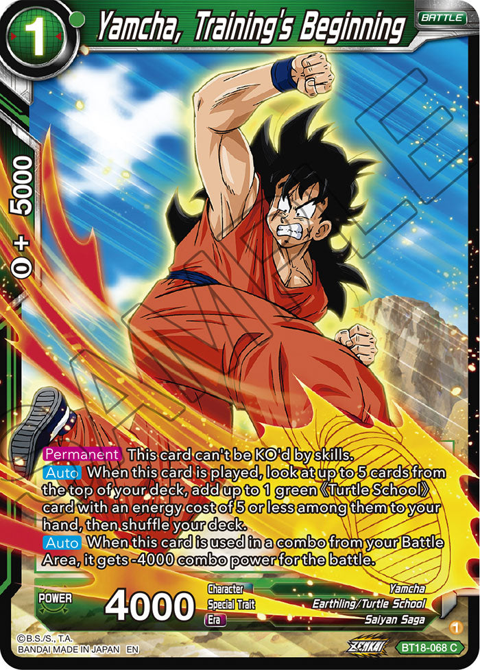 DBS Dawn of the Z-Legends BT18-068 Yamcha, Training's Beginning Foil