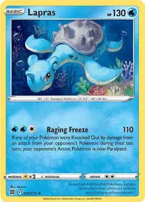 SWSH Brilliant Stars 031/172 Lapras Reverse Holo