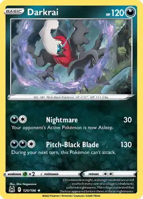 SWSH Lost Origin 120/196 Darkrai Reverse Holo