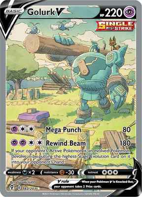 SWSH Evolving Skies 182/203 Golurk V Alternate Art