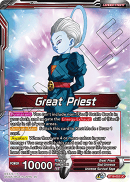 DBS Realm of the Gods BT16-002 Great Priest / Great Priest, Commander of Angels (Leader) Foil